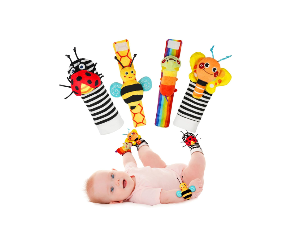 Infinno Baby Wrist Rattle Socks and Foot Finder Set