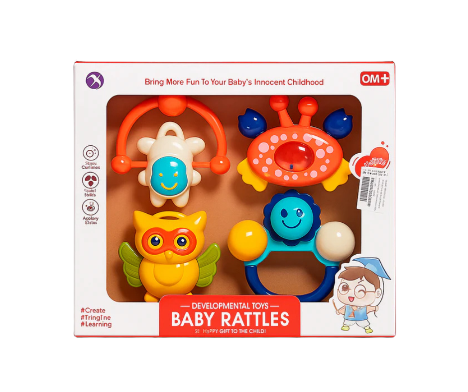 Baby Rattles Pack Of 4 Multicolour