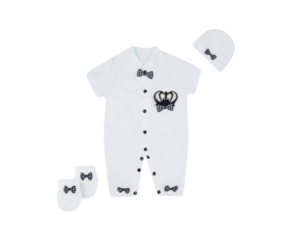 Baby Gift Set Pack Of 3 Crown Black & White